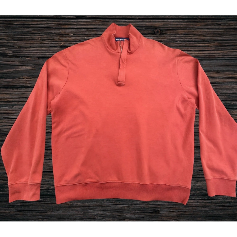 Polo Ralph Lauren Sweater 1/4 Zip Women Large Red Pony Preppy Golf Pullover